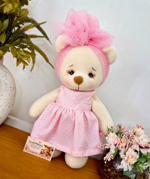 Ursa Rosa bebê 30cm